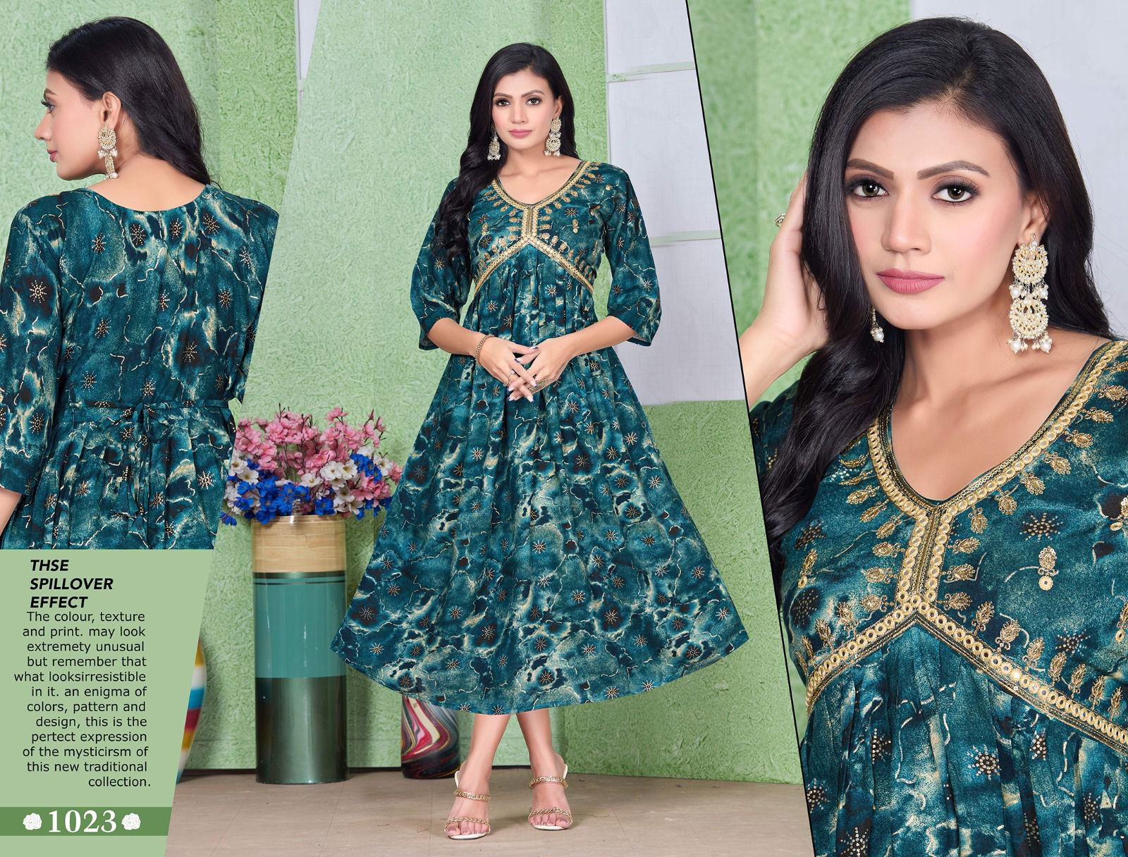 Jlf Bloomie Bombay Foil Printed Rayon Alia Cut Kurtis Catalog
